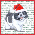 Shih Tzu Puppy Happy Howlidays Text - Adult Unisex T-Shirt