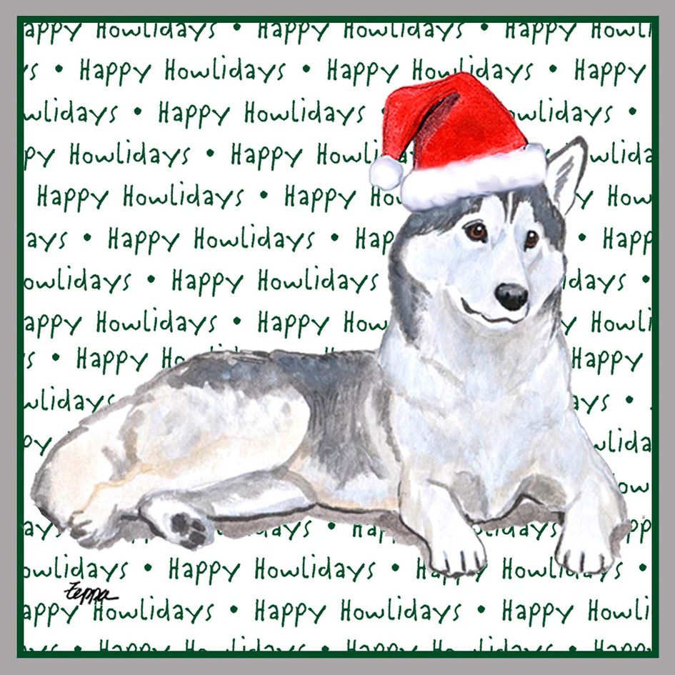 Siberian Husky Happy Howlidays Text - Adult Unisex Crewneck Sweatshirt