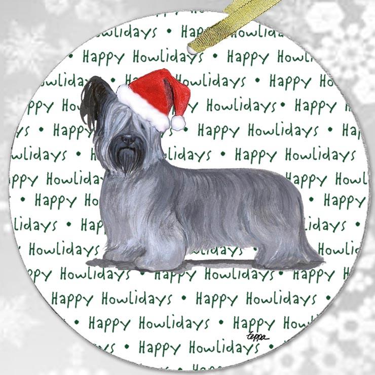 Skye Terrier "Happy Howlidays" Ornament