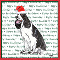 English Springer Spaniel (Black & White) Happy Howlidays Text - Adult Unisex T-Shirt