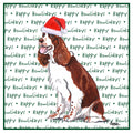 English Springer Spaniel (Liver & White) Happy Howlidays Text - Women's V-Neck T-Shirt