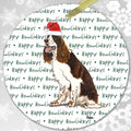 English Springer Spaniel, Liver and White "Happy Howlidays" Ornament