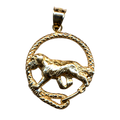 Solid 14K Gold Saint Bernard Leash Pendant
