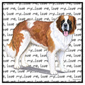 Saint Bernard Love Text - Women's V-Neck T-Shirt