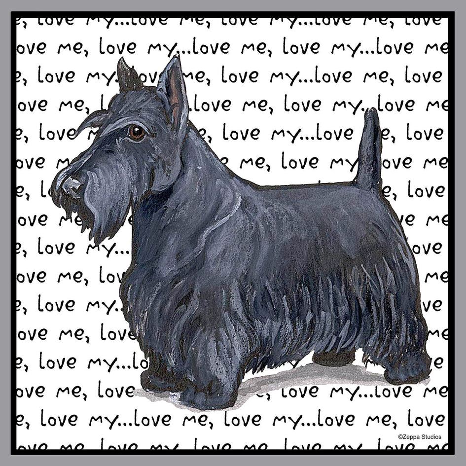Scottish Terrier Love Text - Adult Unisex Crewneck Sweatshirt