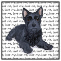 Scottish Terrier Puppy Love Text - Women's V-Neck T-Shirt