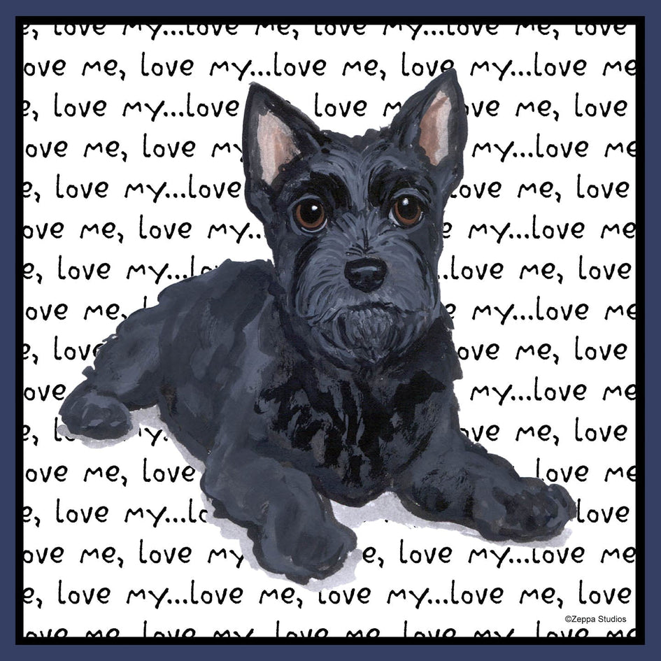 Scottish Terrier Puppy Love Text - Adult Unisex Crewneck Sweatshirt