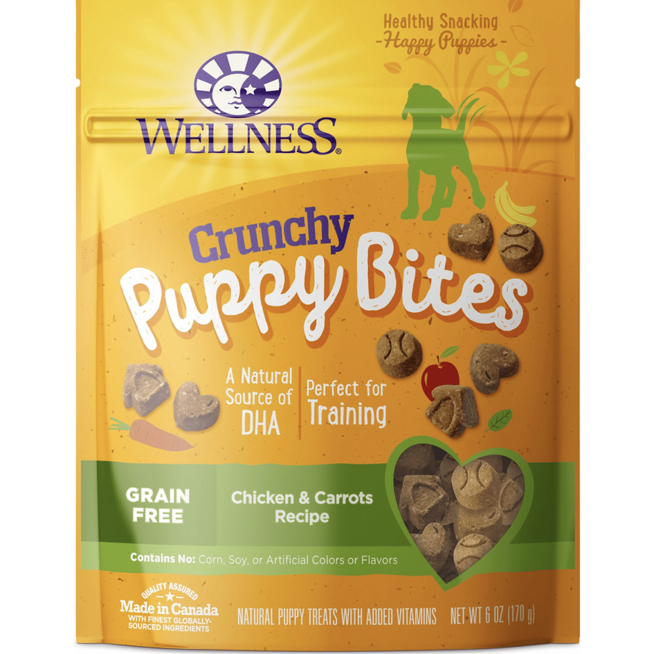 Wellness Grain-Free Crunchy Puppy Bites Chicken & Carrots Recipe Dog Treats, 6-oz bag