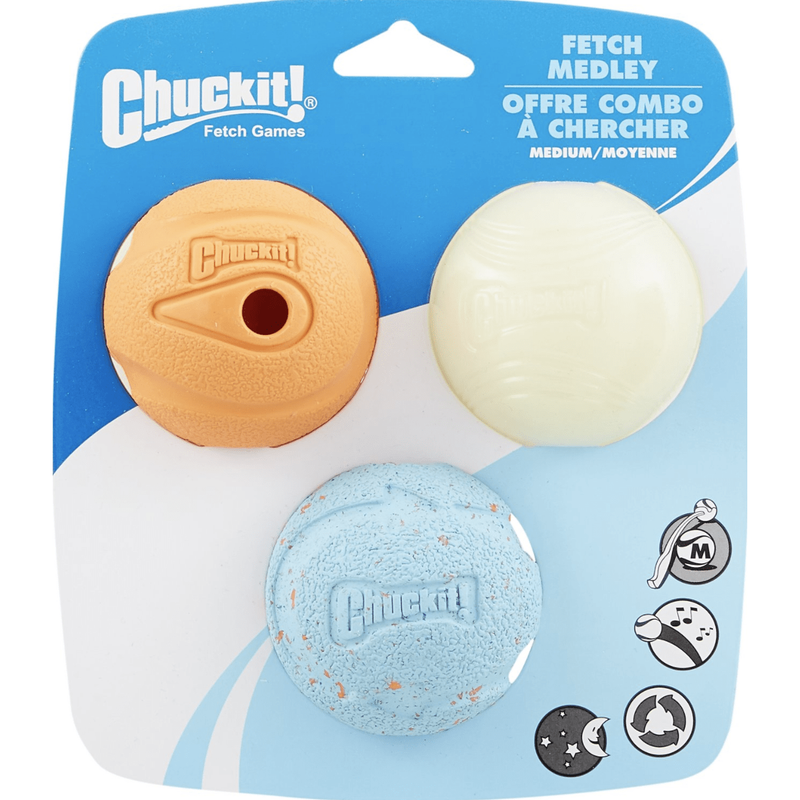Chuckit! Fetch Ball Medley Triple Pack Dog Toy
