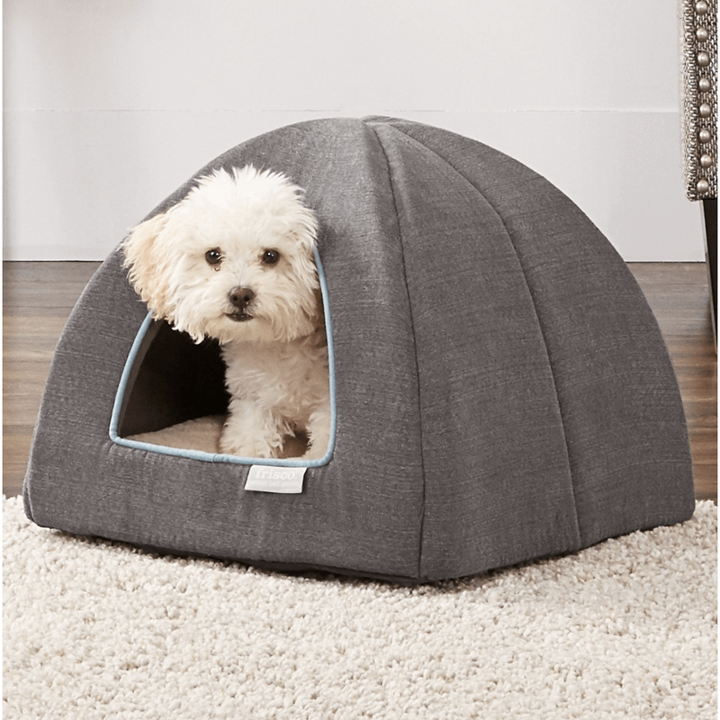 Frisco Igloo Covered Dog Bed, Gray