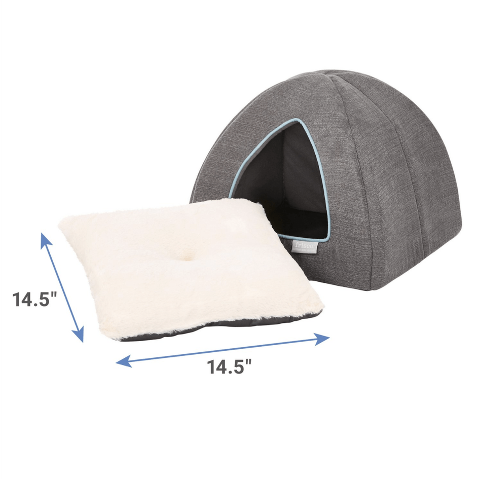Frisco Igloo Covered Dog Bed, Gray