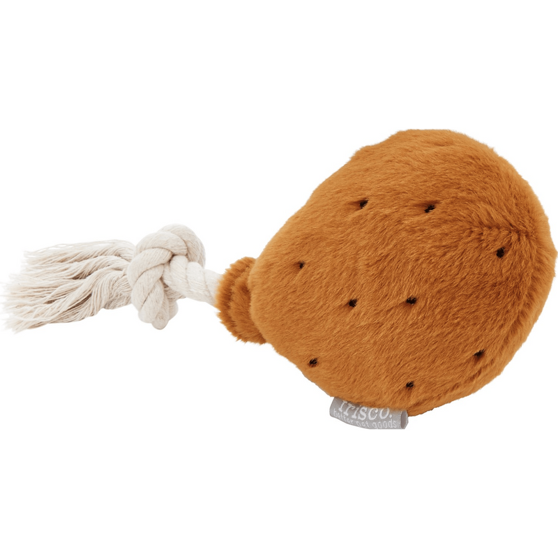Frisco Plush with Rope Squeaking Chicken Wing Dog Toy