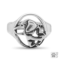 Labrador Retriever, Head, Sterling Silver Ring