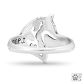 Siberian Husky, Head, Sterling Silver Ring