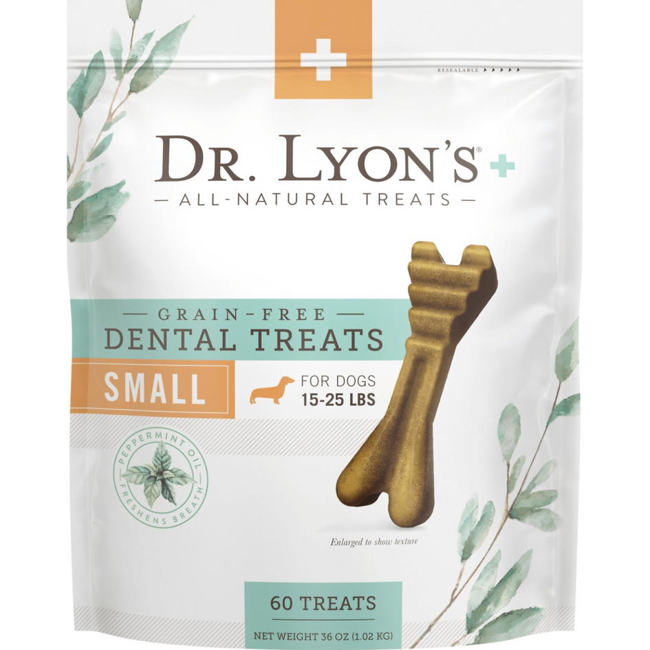 Dr. Lyon's Grain-Free Mint Flavored Small Dental Dog Treats, 60 count