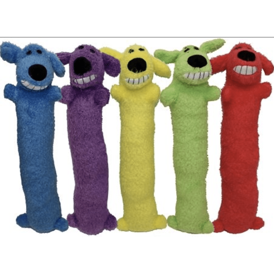 Multipet Loofa Dog The Original Squeaky Plush Dog Toy, Color Varies