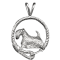 Sealyham Terrier in Solid Sterling Silver Leash Pendant