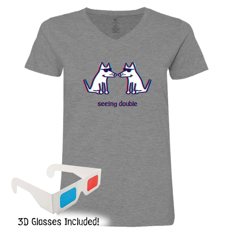 Seeing Double - Ladies T-Shirt V-Neck