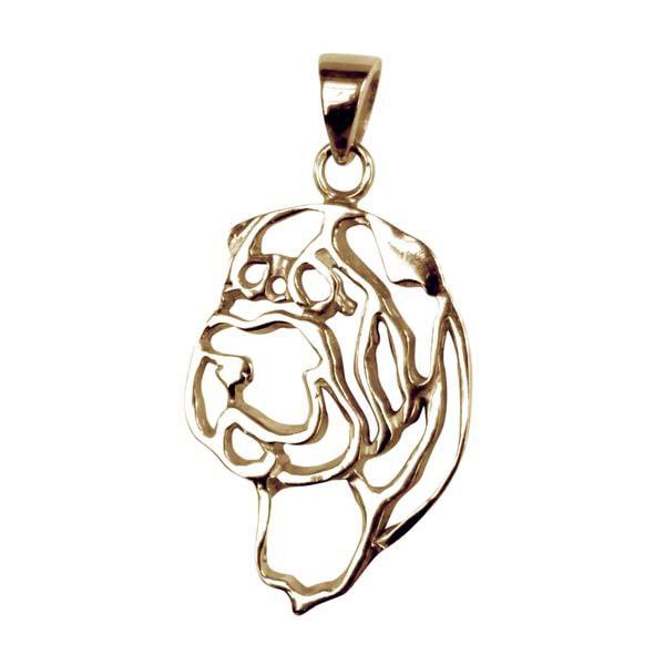 Chinese Shar-Pei 14K Gold Cut Out Pendant