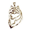 Siberian Husky  14K Gold Cut Out Pendant