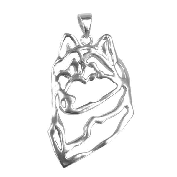 Siberian Husky  Sterling Silver Cut Out Pendants