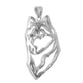 Siberian Husky  Sterling Silver Cut Out Pendants