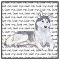 Siberian Huskey Love Text - Women's V-Neck T-Shirt