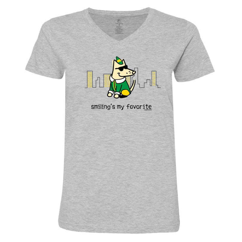 Smiling's My Favorite - Ladies T-Shirt V-Neck