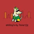 Smiling's My Favorite - Ladies Curvy V-Neck Tee