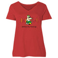 Smiling's My Favorite - Ladies Curvy V-Neck Tee