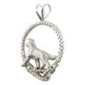 Smooth Coat Collie in Solid Sterling Silver Leash Pendant