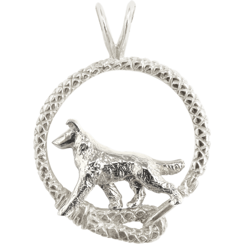 Smooth Coat Collie in Solid Sterling Silver Leash Pendant