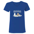Rollin With My Snowmies - Ladies T-Shirt V-Neck