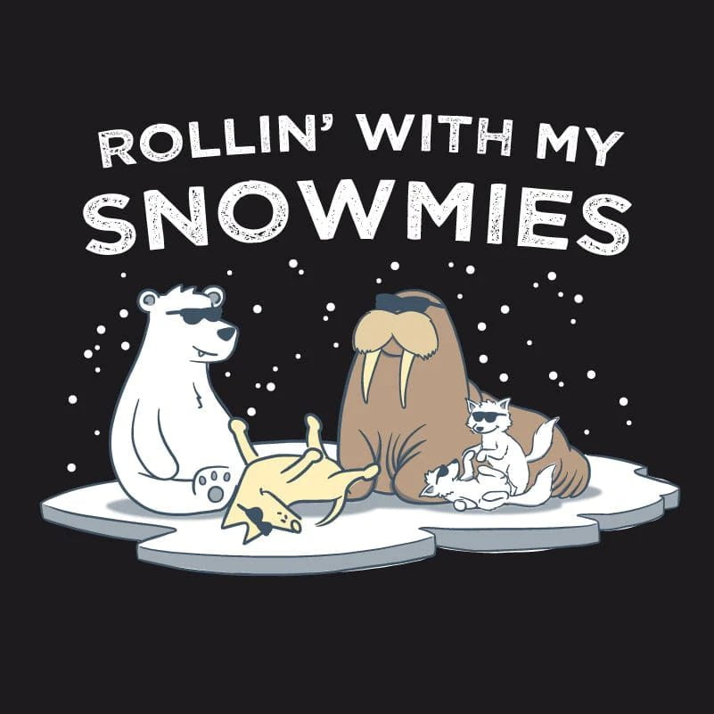 Rollin With My Snowmies - Ladies Plus V-Neck Tee