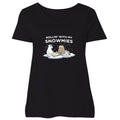 Rollin With My Snowmies - Ladies Plus V-Neck Tee