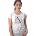 Black and White Springer Love Text - Women's V-Neck T-Shirt