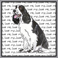 Black and White Springer Love Text - Adult Unisex Crewneck Sweatshirt