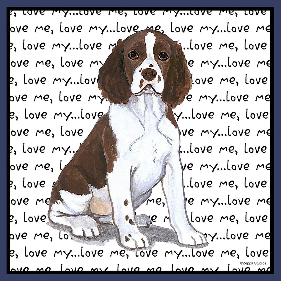 English Springer Spaniel Puppy Love Text - Adult Unisex Crewneck Sweatshirt