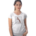 Liver and White Springer Love Text - Women's V-Neck T-Shirt