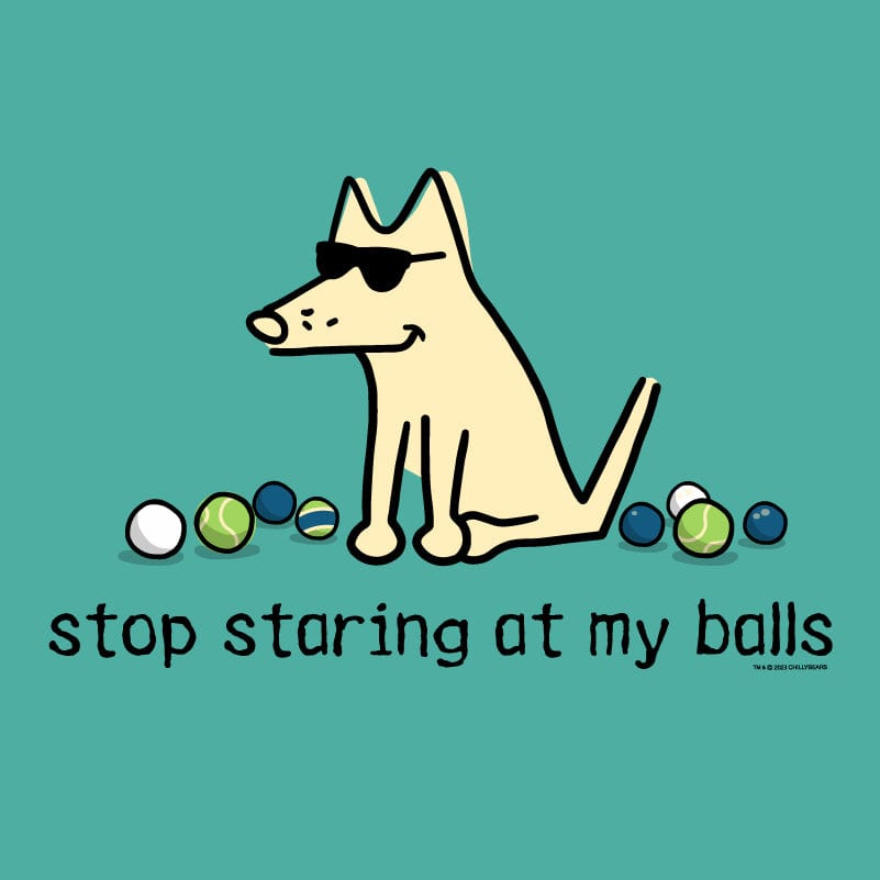 Stop Staring At My Balls - Ladies T-Shirt V-Neck