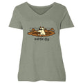 Subtle Dig - Ladies Curvy V-Neck Tee