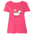 Summer AF - Ladies Curvy V-Neck Tee