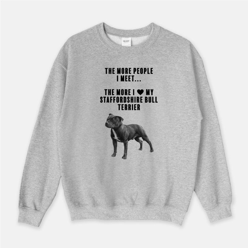 Staffordshire Bull Terrier Love Unisex Crew Neck Sweatshirt