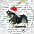 Tibetan Spaniel, Black and Tan "Happy Howlidays" Ornament