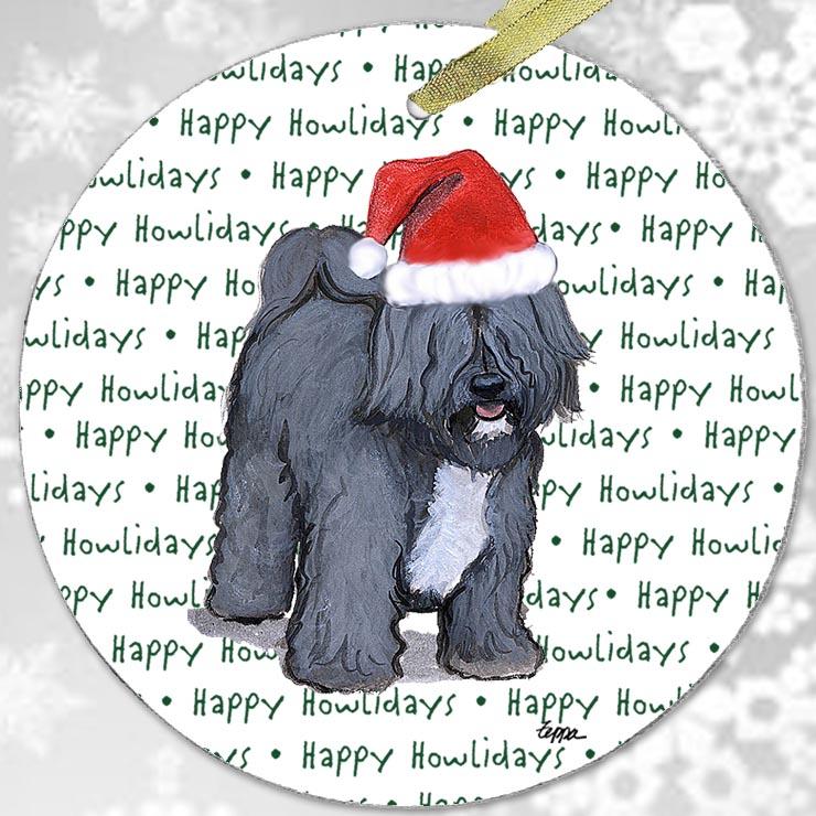 Tibetan Terrier "Happy Howlidays" Ornament