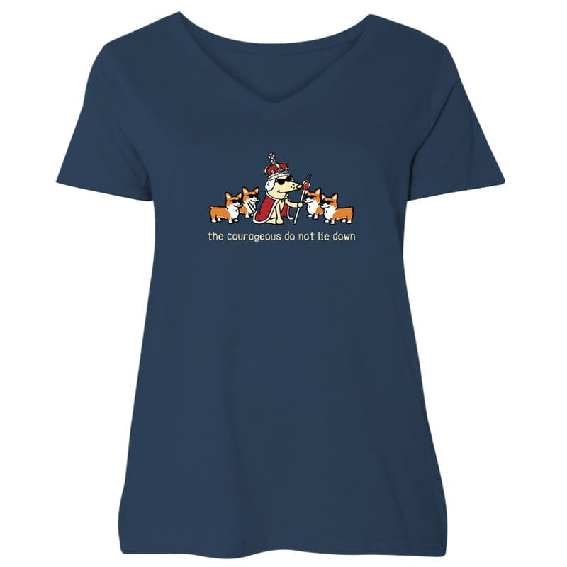 The Courageous Do Not Lie Down - Ladies Plus V-Neck Tee
