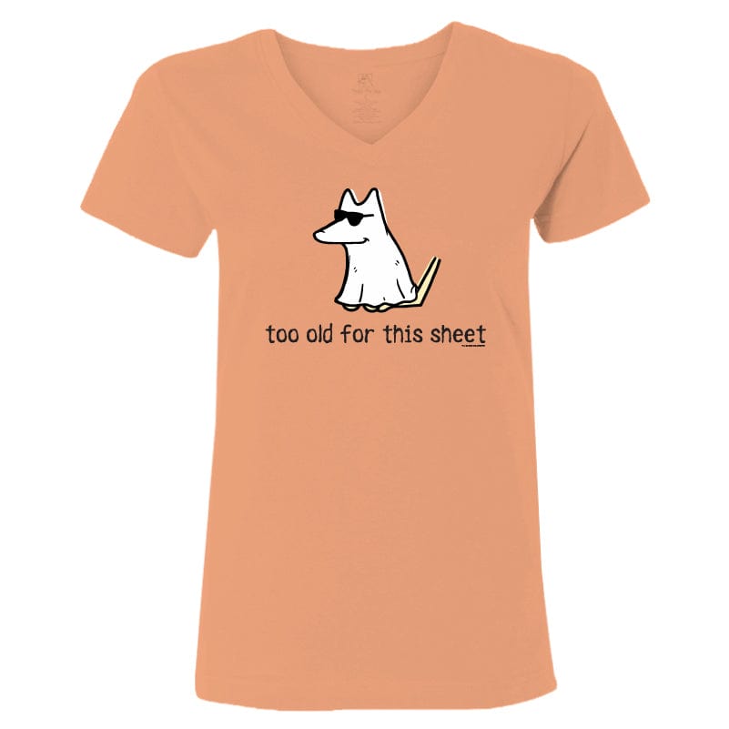 Too Old For This Sheet - Ladies T-Shirt V-Neck
