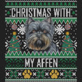 Ugly Sweater Christmas with My Affenpinscher - Women's V-Neck Long Sleeve T-Shirt