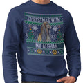 Ugly Sweater Christmas with My Afghan Hound - Adult Unisex Crewneck Sweatshirt