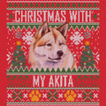 Ugly Sweater Christmas with My Akita - Adult Unisex Long Sleeve T-Shirt